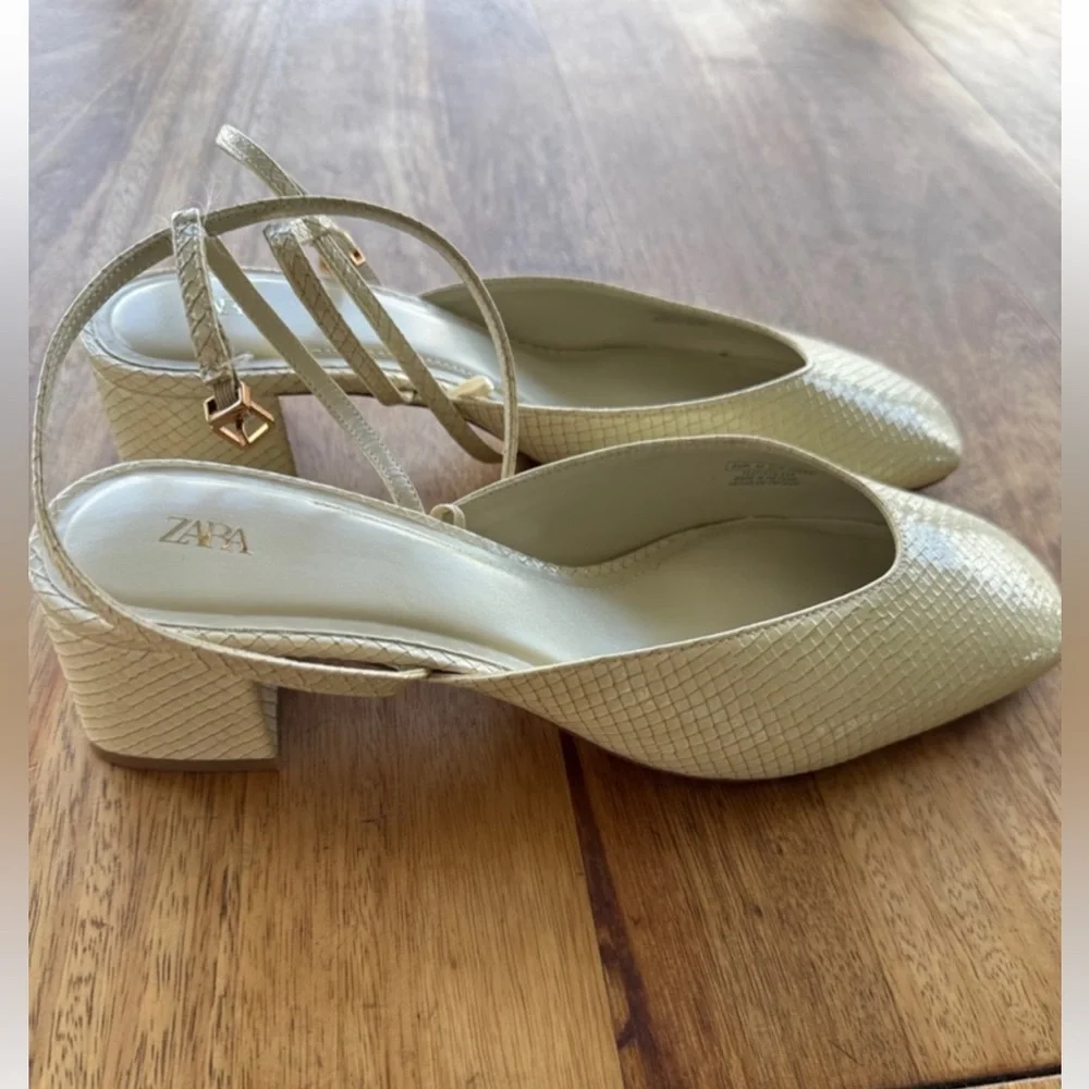 Zara NWT cream Mary Jane sandal shoes - Picture 4 of 5